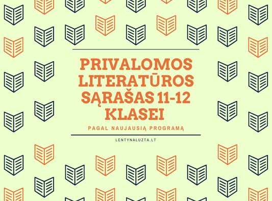Privalomos ir rekomenduojamos literatūros sąrašas 11-12 klasei (Pagal naujausią programą)