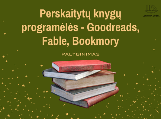 Perskaitytų knygų programėlės - Goodreads, Fable, Bookmory [Palyginimas]