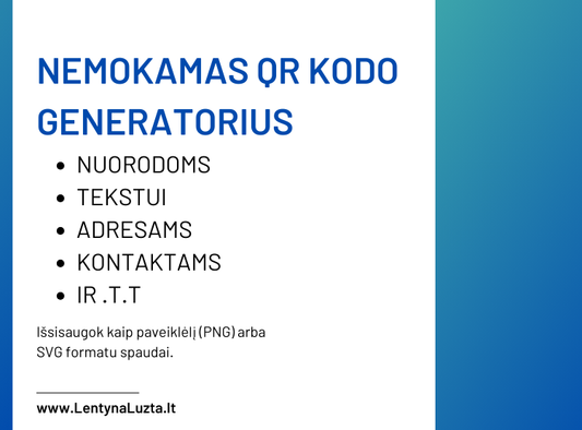 QR Kodo Generatorius - Nemokamas ir be registracijos